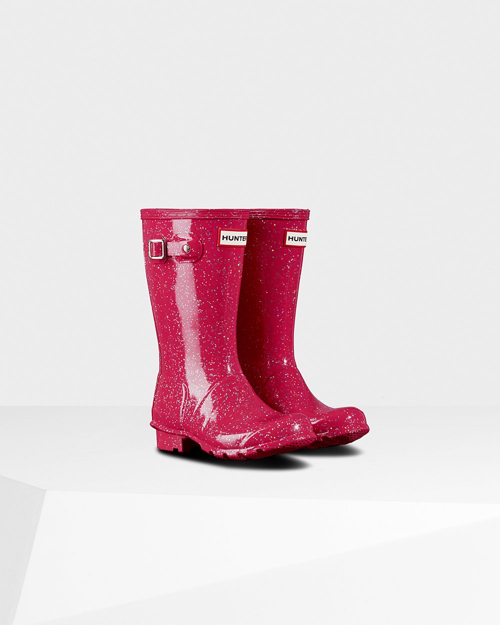 Kids Rain Boots - Hunter Original Big Giant Glitter (47DRYWKBC) - Pink